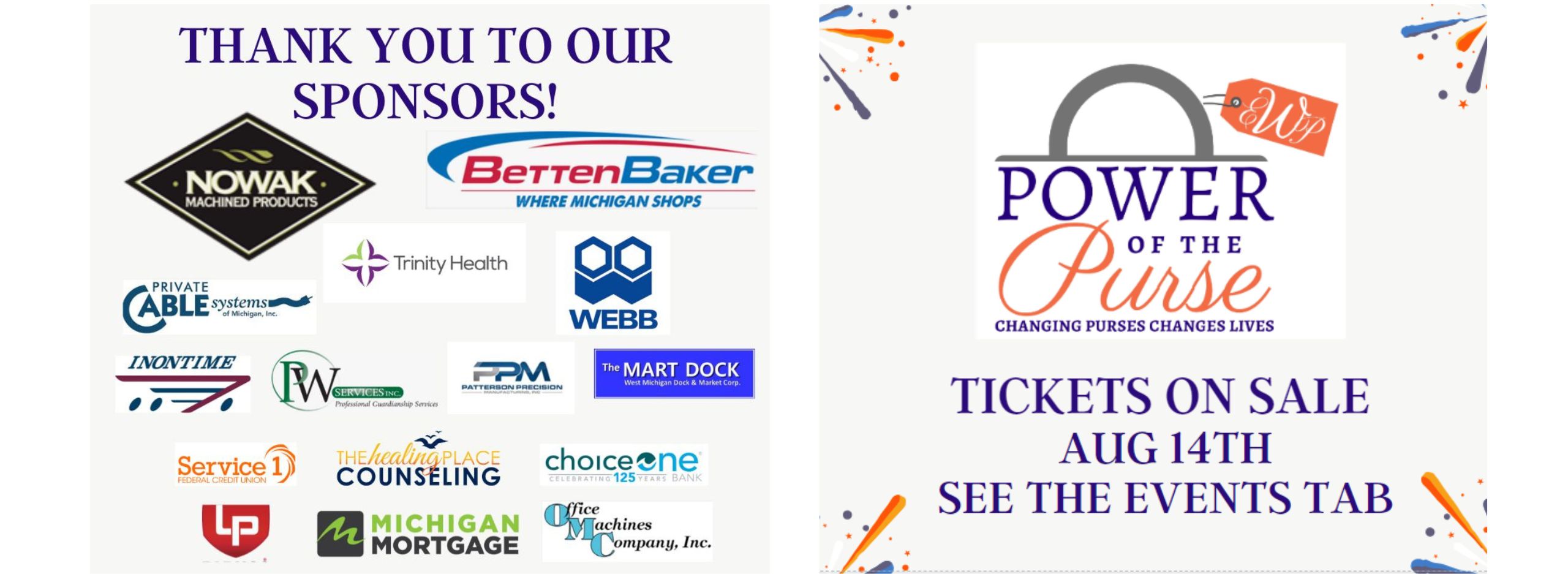Sponsorship Banner for Power of the Purse Event